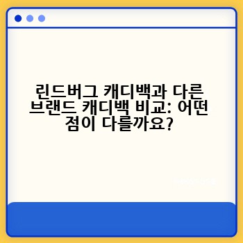 린드버그 캐디백과 다른 브랜드 캐디백 비교: 어떤 점이 다를까요?