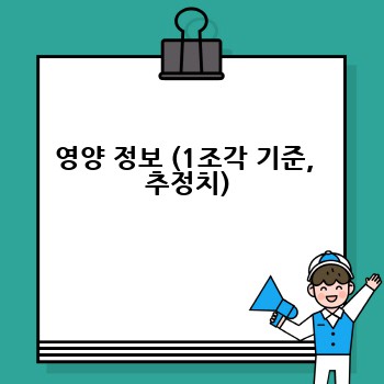 영양 정보 (1조각 기준,  추정치)