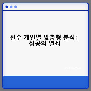 선수 개인별 맞춤형 분석:  성공의 열쇠