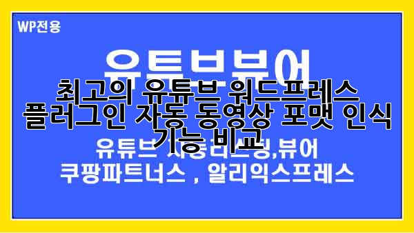 최고의 유튜브 워드프레스 플러그인: 자동 동영상 포맷 인식 기능 비교