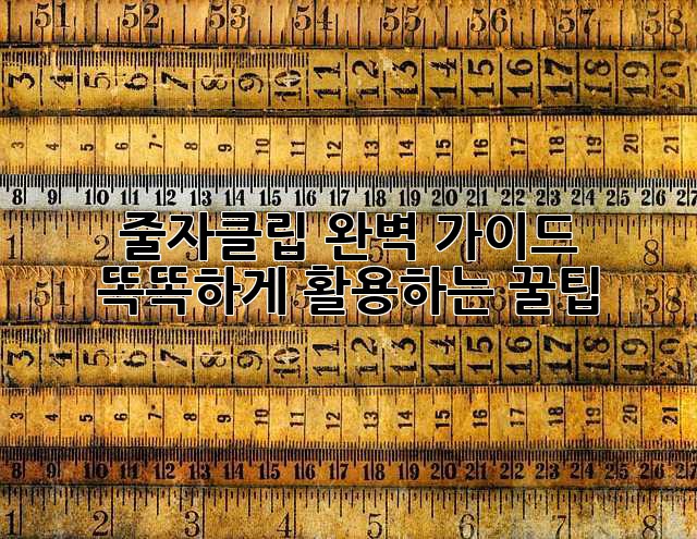 줄자클립 완벽 가이드: 똑똑하게 활용하는 꿀팁!
