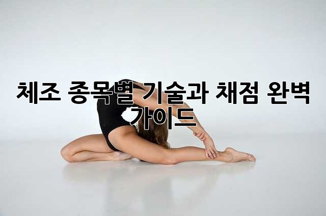 체조 종목별 기술과 채점: 완벽 가이드