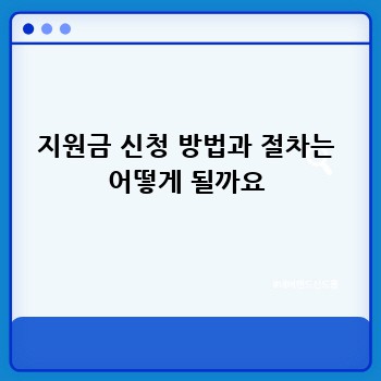 지원금 신청 방법과 절차는 어떻게 될까요