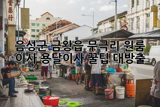 음성군 금왕읍 무극리 원룸 이사? 용달이사 꿀팁 대방출!