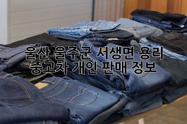 울산 울주군 서생면 용리 중고차 개인 판매 정보