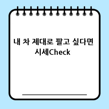 내 차 제대로 팔고 싶다면 시세Check 