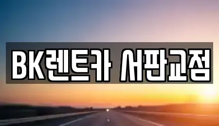 경기도 성남시 분당구 대장동 렌트카 전문 BK렌트카 서판교점