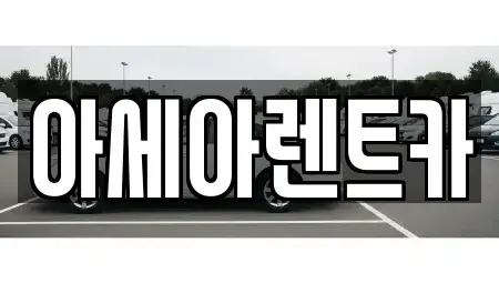 경북 상주시 무양동 렌트카 전문 아세아렌트카