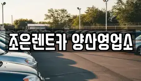 경상남도 양산시 원동면 렌트카 전문 조은렌트카 양산영업소
