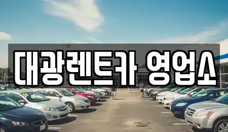 광주광역시 광산구 수완동 렌트카 전문 대광렌트카 영업소