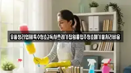 유품정리업체특수청소고독사쓰레기집원룸입주청소폐기물처리비용